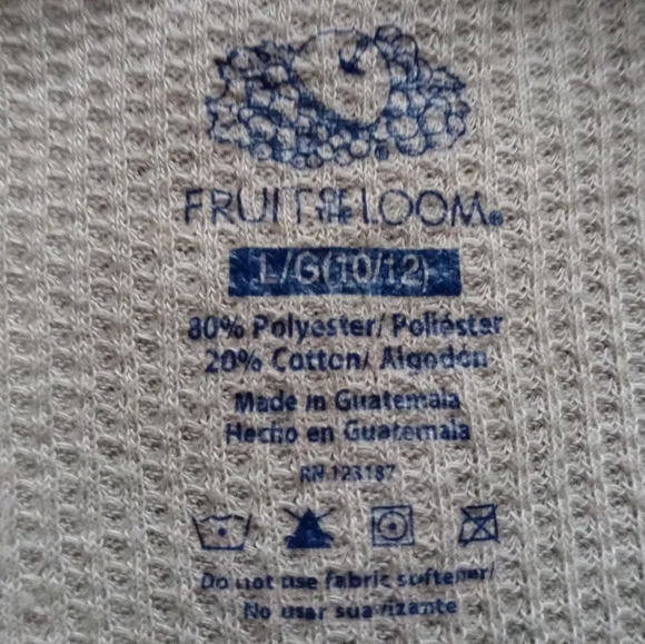 FRUIT OF THE LOOM BOYS' THERMAL 2-PIECE SET. SIZE L/G 10/12. COLOR GRAY. - Picture 16 of 16